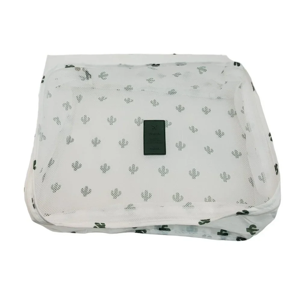 Cactus Pattern 7 PC Travel Bags Closet Dresser
